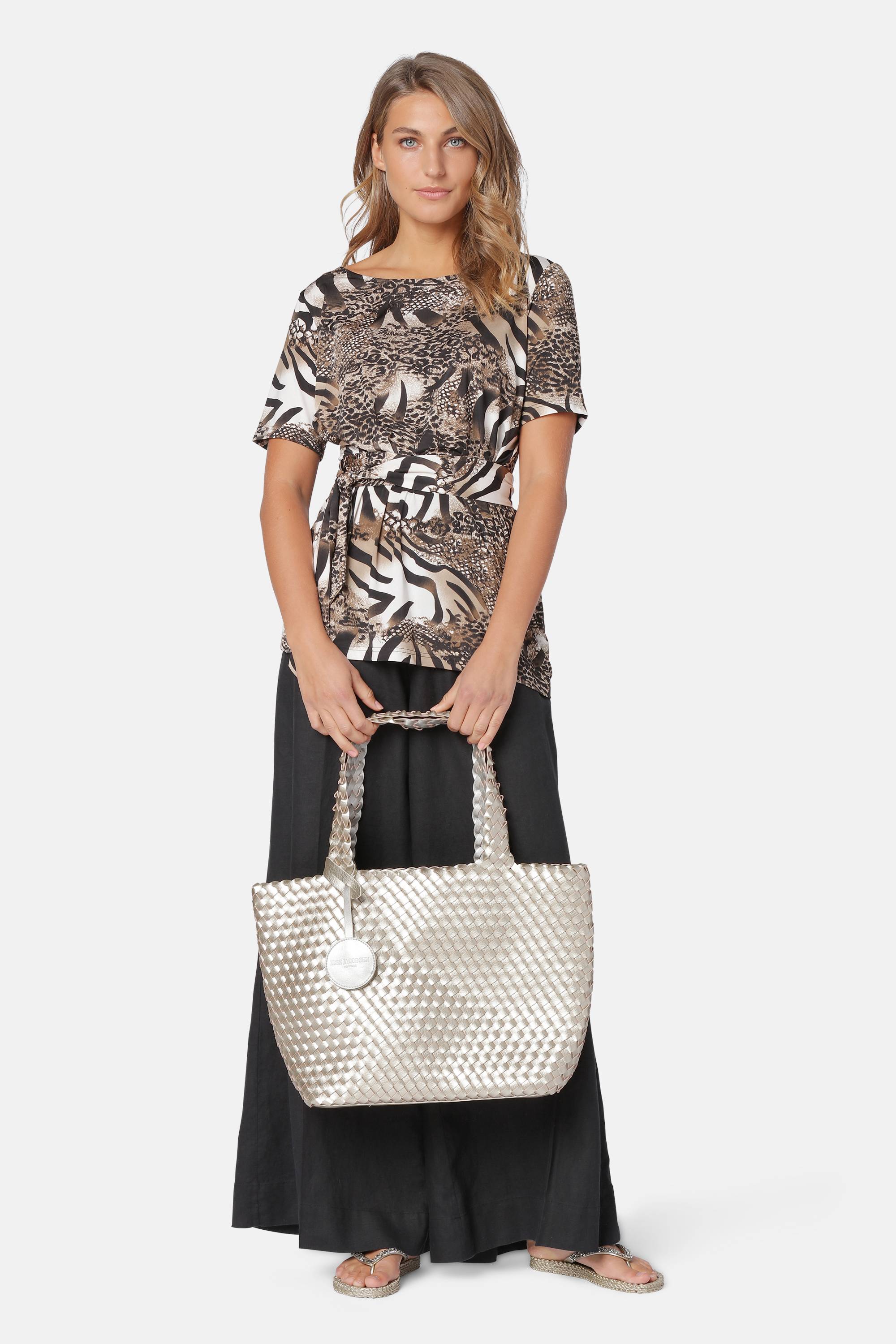 Tote Bag Geflochten - Platin Silver
